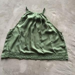 H&M Green Spaghetti Strap Crop Top
